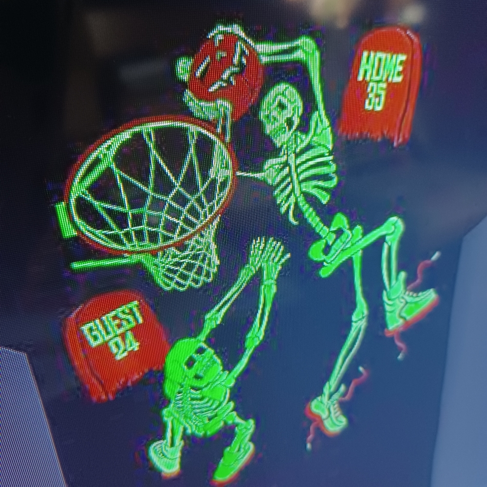 GLOW Skeletons playing basketball tee- AGE 11/12 - XXL